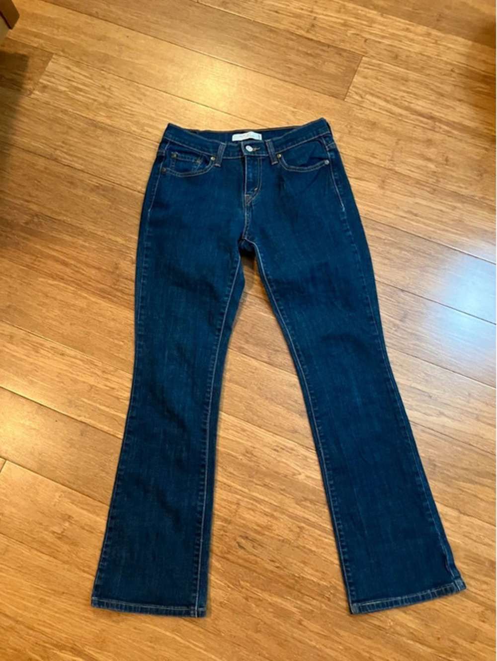 Levis 515 Womens 4 Medium Boot Cut Jeans Dark Wash Mid Rise Denim Bootcut